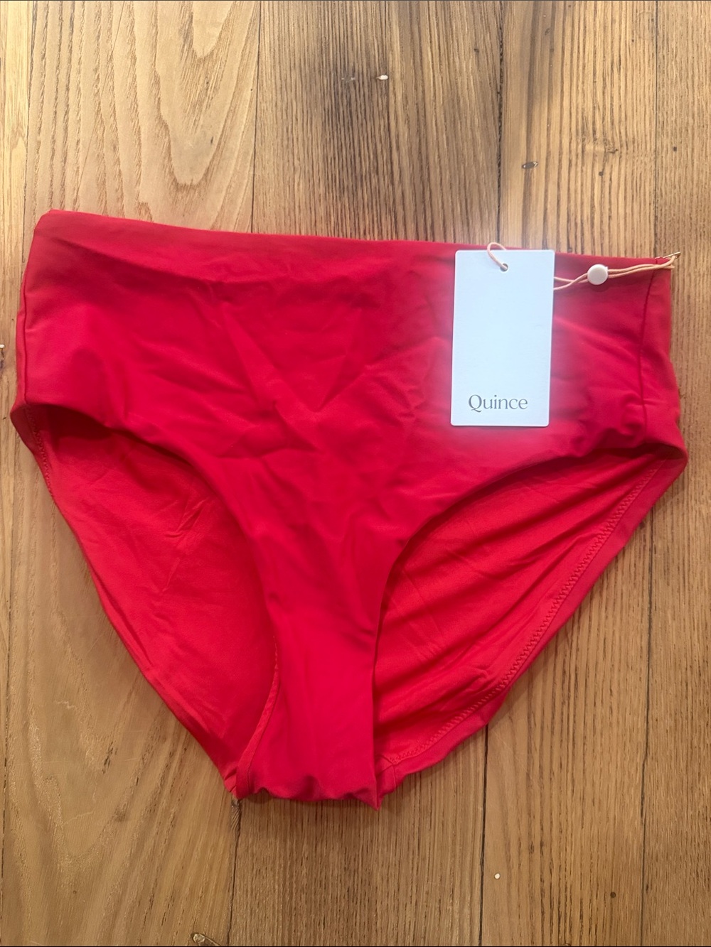 NWT Quince High-Waist Swim Bottoms in Red - Size Small